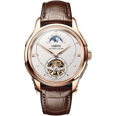 Đồng hồ nam chính hãng Lobinni LB13023G-D1 Kính sapphire,chống xước,Chống nước,BH 24 tháng,Máy cơ (Automatic ,dây da nâu
