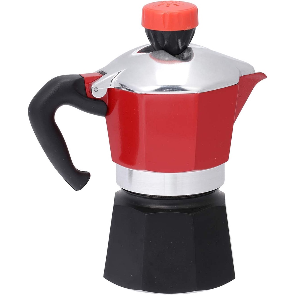 ẤM PHA CÀ PHÊ THỂ THAO BIALETTI MOKASPORT A.C.MILAN 3 CUPS, MÀU ĐỎ