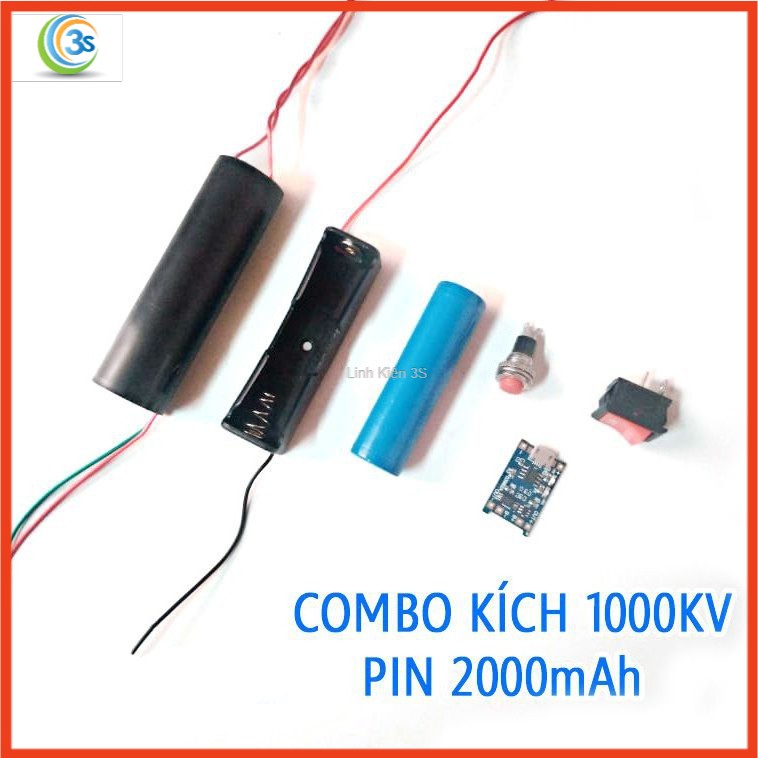 Bộ Kích điện 1000KV- Combo Đầy Đủ Pin 2000mAh .