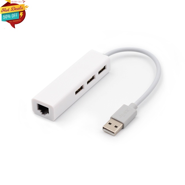 Bộ Chia 3 Cổng Usb Rj-45 Lan Card Mạng Usb Sang Ethernet