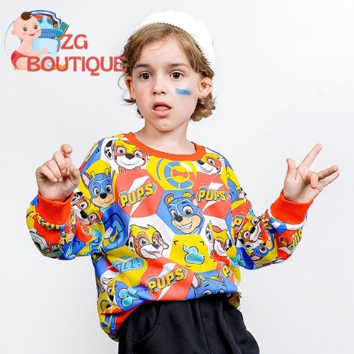 Áo dài tay cho bé trai, bé gái đội chó cứu hộ PAW PATROL chất liệu cotton cao cấp ZG Boutique size từ 13 đến 25kg