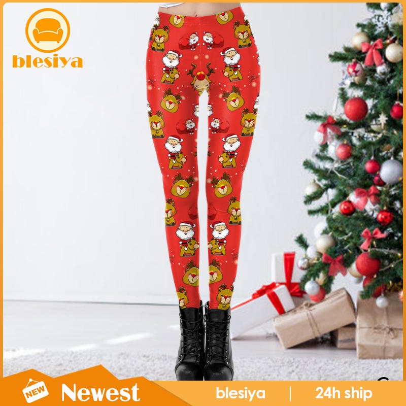Quần Legging thể thao hoạ tiết in phong cách Giáng sinh cho phái nữ
