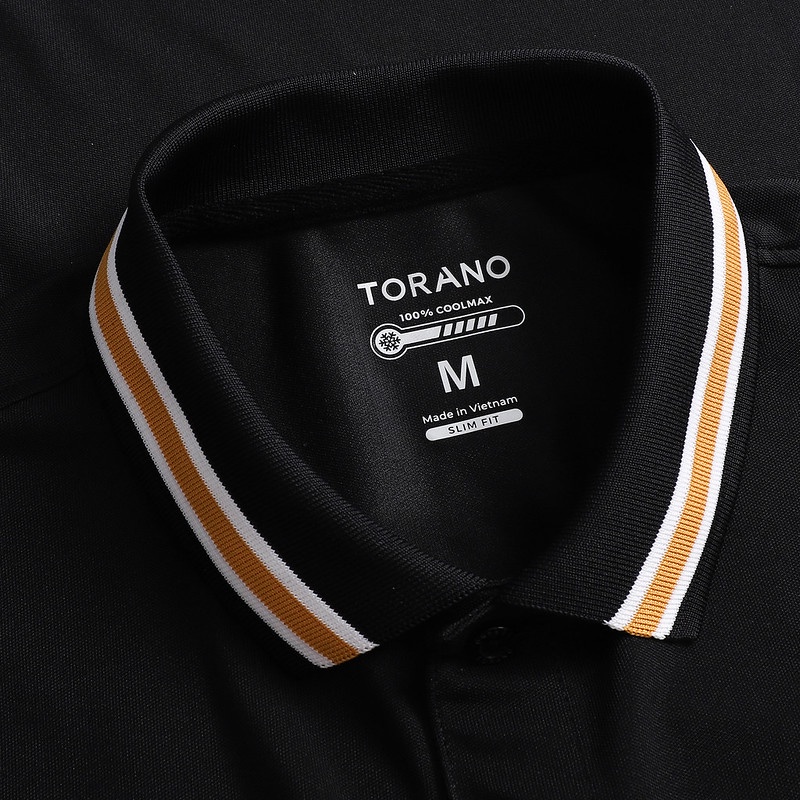 Áo polo nam TORANO trơn bo kẻ thêu logo trước ngực TP608