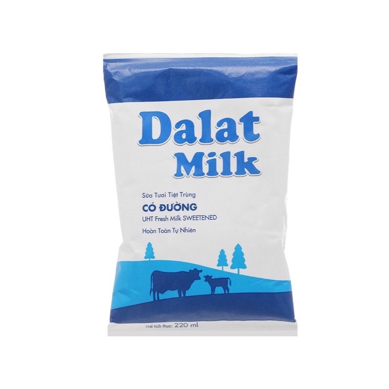 TÚI/ BỊCH SỮA TƯƠI TIỆT TRÙNG ĐÀ LẠT MILK/ DALAT MILK -