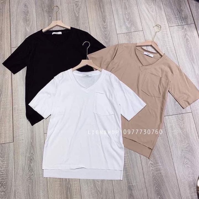 Áo phông giấy cổ tim túi ngực( ảnh +video) | BigBuy360 - bigbuy360.vn