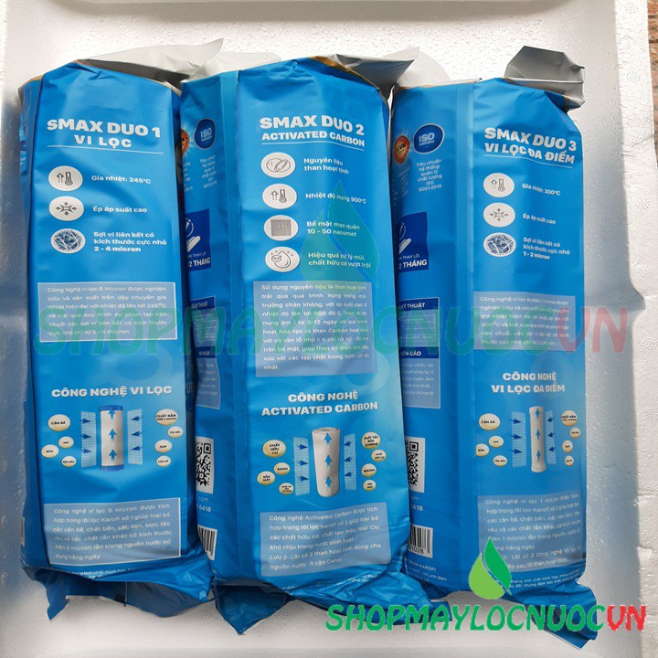 Bộ Lõi Lọc Nước số 123 Karofi (Lõi 1 Vi lọc + Lõi 2 Than hoạt tính + Lõi 3 Vi lọc đa điểm) - Shopmaylocnuocvn | BigBuy360 - bigbuy360.vn