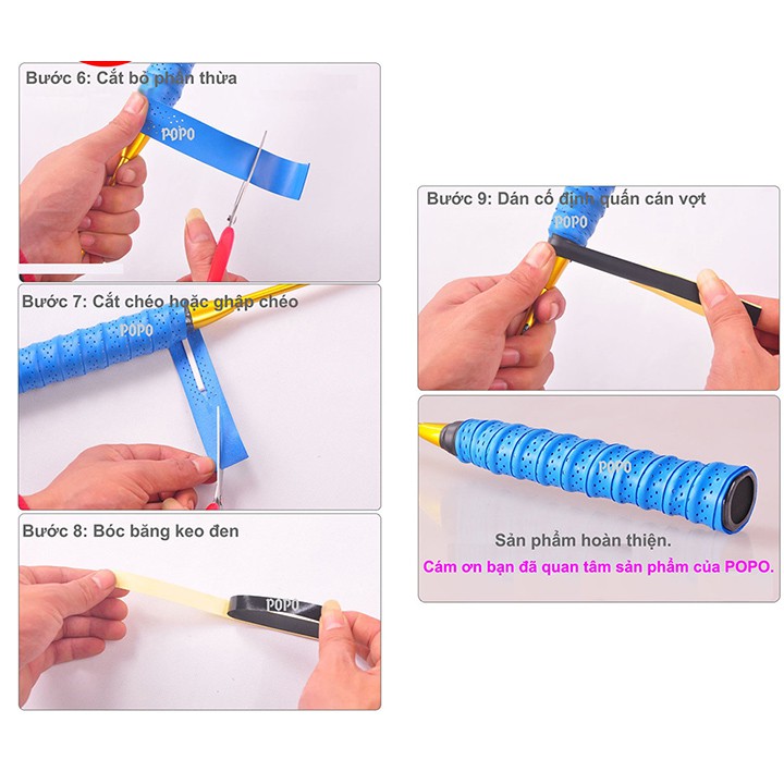 Hộp 30 cái quấn cán vợt cầu lông SPORTY chống trơn trượt và thoáng khi chất liệu PU-Polyurethan
