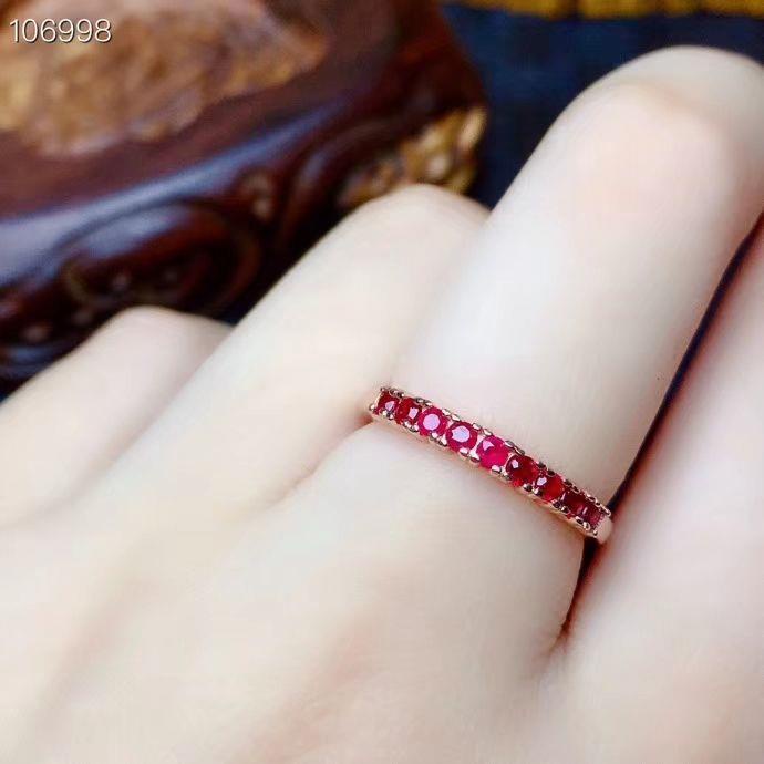 Hàng Chính Hãng Nhẫn Mạ Bạc 925 Đính Đá Hồng Ngọc Ruby Tự Nhiên Đơn Giản Phong Cách Nhật Bản Hàn Quốc Cho Nữ Boutiqu