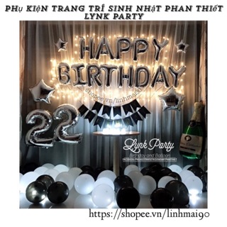 Set bóng sinh nhật tông màu Đen sang chảnh