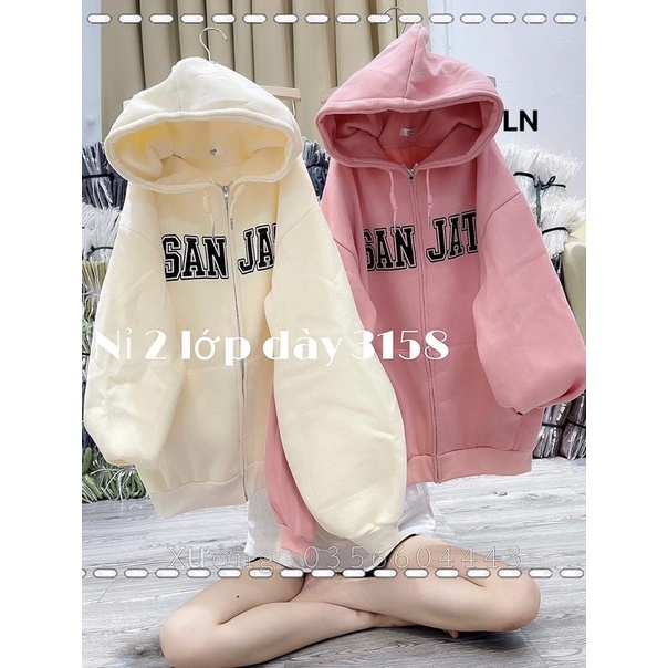 Áo khoác nỉ cotton SAN JAT LN12
