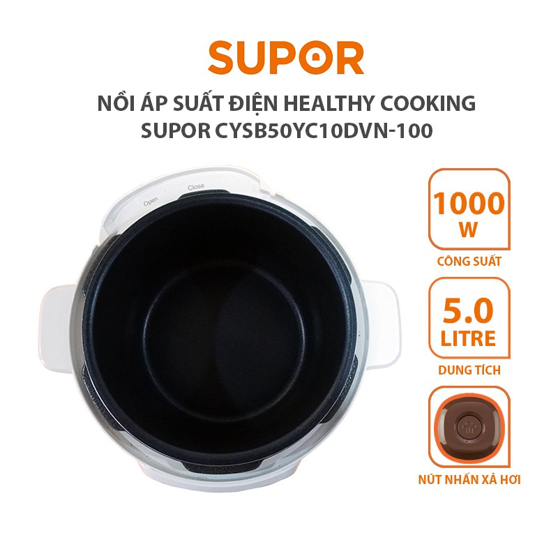 Nồi áp suất điện Healthy Cooking Supor CYSB50YC10DVN-100