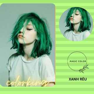 Thuốc nhuộm tóc màu xanh rêu nhuộm tóc tại nhà - colorking magic color caitu