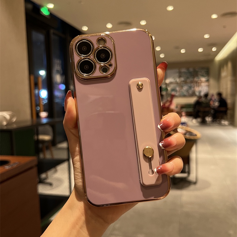 Ốp Điện Thoại Mềm Mạ Điện Có Dây Đeo Cho iPhone 13 Pro Max 12 11 XS Max XR X 7 8 Plus
