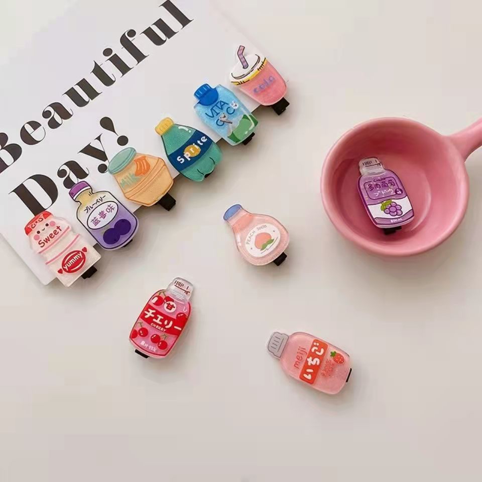 Bộ Kẹp Tóc Họa Tiết Hoạt Hình Phong Cách Hàn Quốc Cho Bé Gái