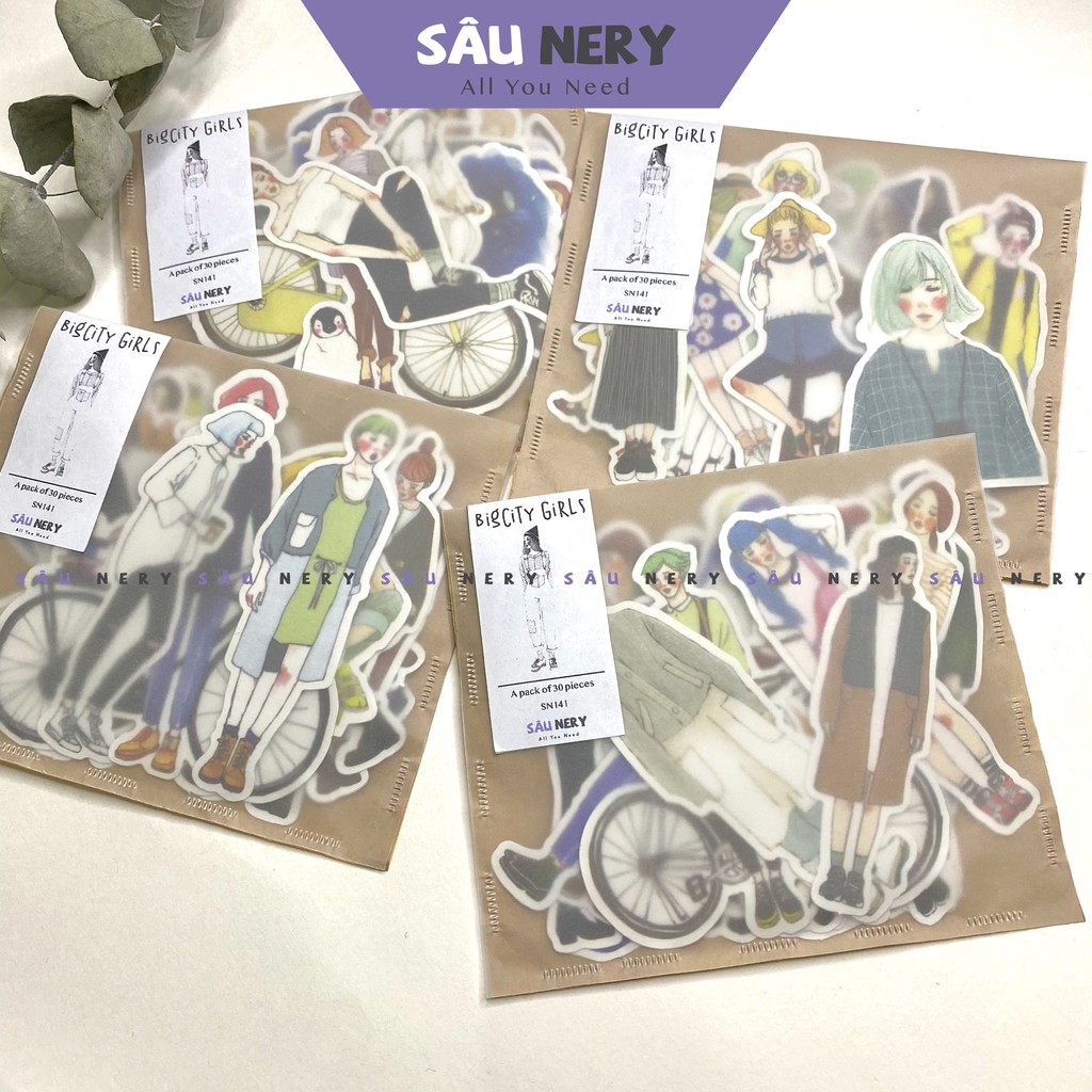 Sâu Nery - SN141 - Set 30 sticker Những cô gái thành thị_BIGCITY GIRLS