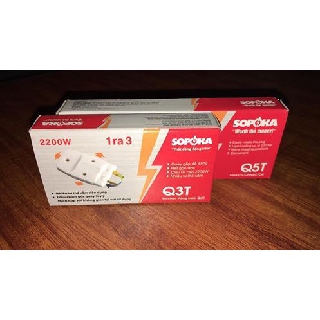 Phích cắm- ổ cắm- ổ chia điện - đầu nối 1 ra 3(Q3T) và 1 ra 5(Q5T) SOPOKA