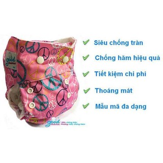 Bộ bỉm vải ban ngày Goodmama size M đủ vỏ và lót thông thoáng chống tràn hiệu quả cho bé