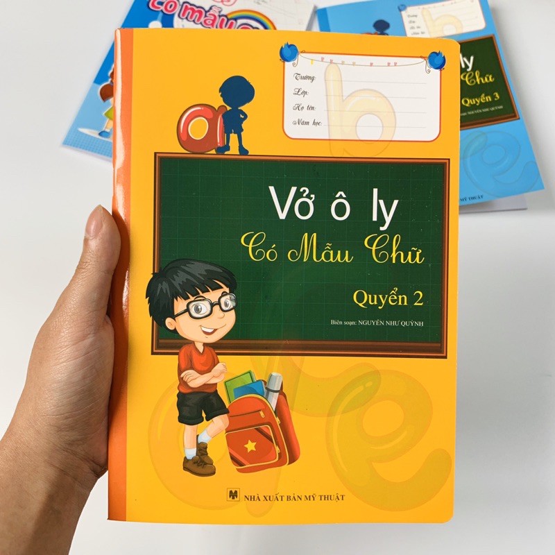 COMBO 3 VỞ Ô LY TẬP VIẾT có mẫu chữ và các mẫu câu theo mức độ tăng dần cho bé