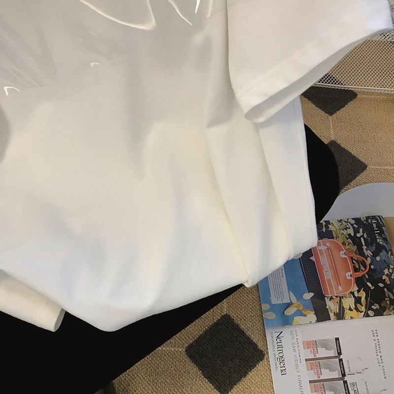 Áo polo Ngắn Tay Form Rộng Màu Sắc Tương Phản Thời Trang Mùa Hè Hàn Quốc Dành Cho Nữ