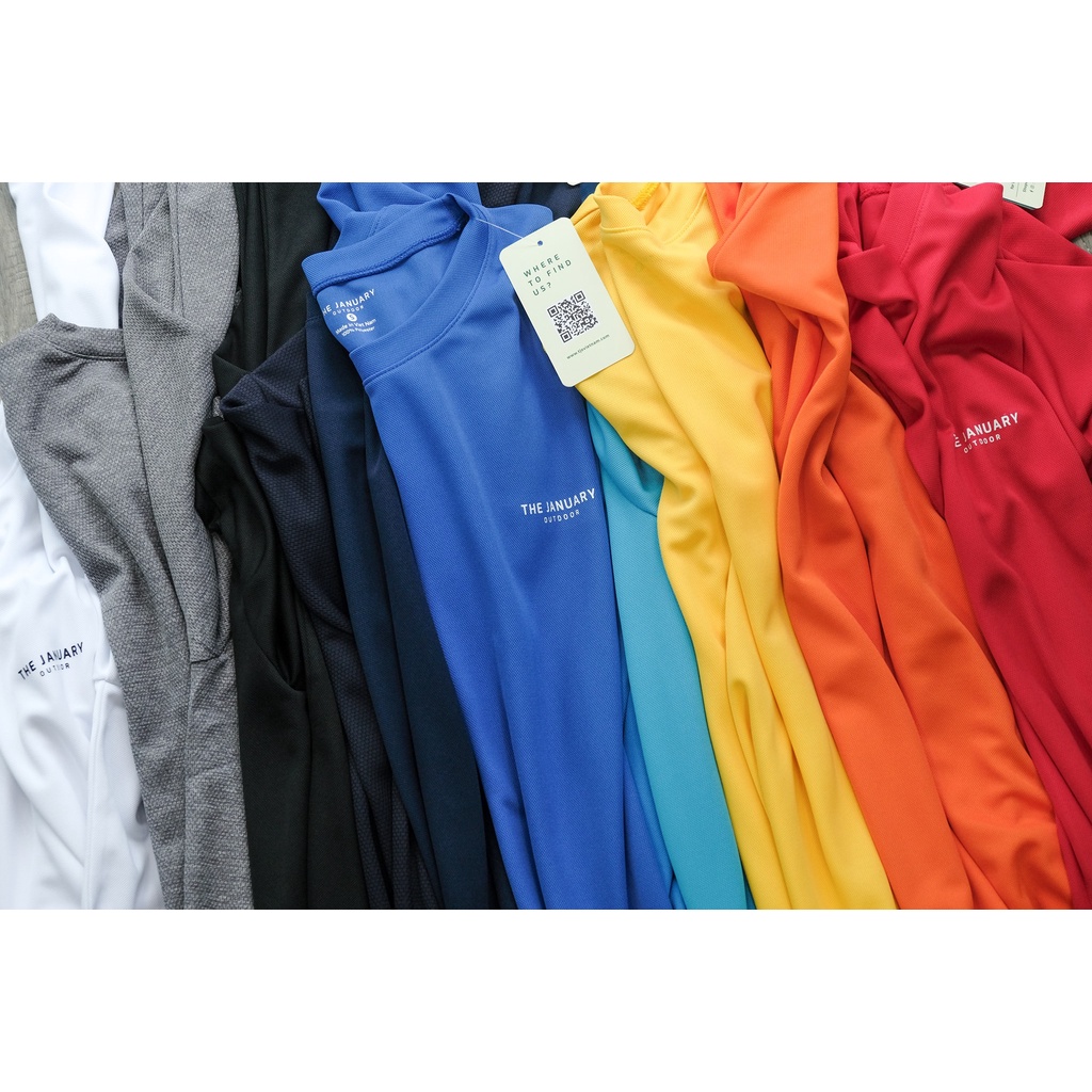 Áo thun dài tay Unisex TJO vải lưới siêu nhỏ giữ nhiệt, thoáng khí - không bức bí | BigBuy360 - bigbuy360.vn