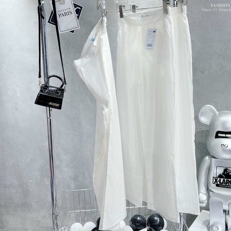 QUẦN ỐNG RỘNG ĐŨI DÀI NỮ LƯNG THUN CO GIÃN CAO CẤP MÀU TRẮNG ĐEN SIÊU CÁ TÍNH CỰC SANG THỜI THƯỢNG NITIQC