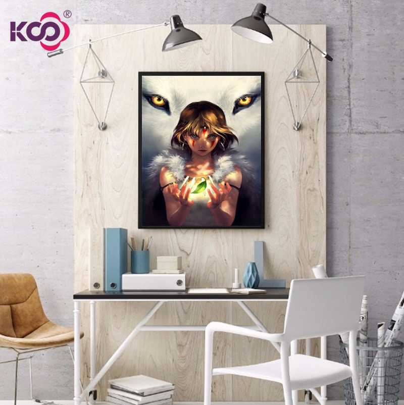 Bộ Tranh Đính Đá 5d Tự Làm Hình Công Chúa Hoạt Hình Kích Thước 30x40