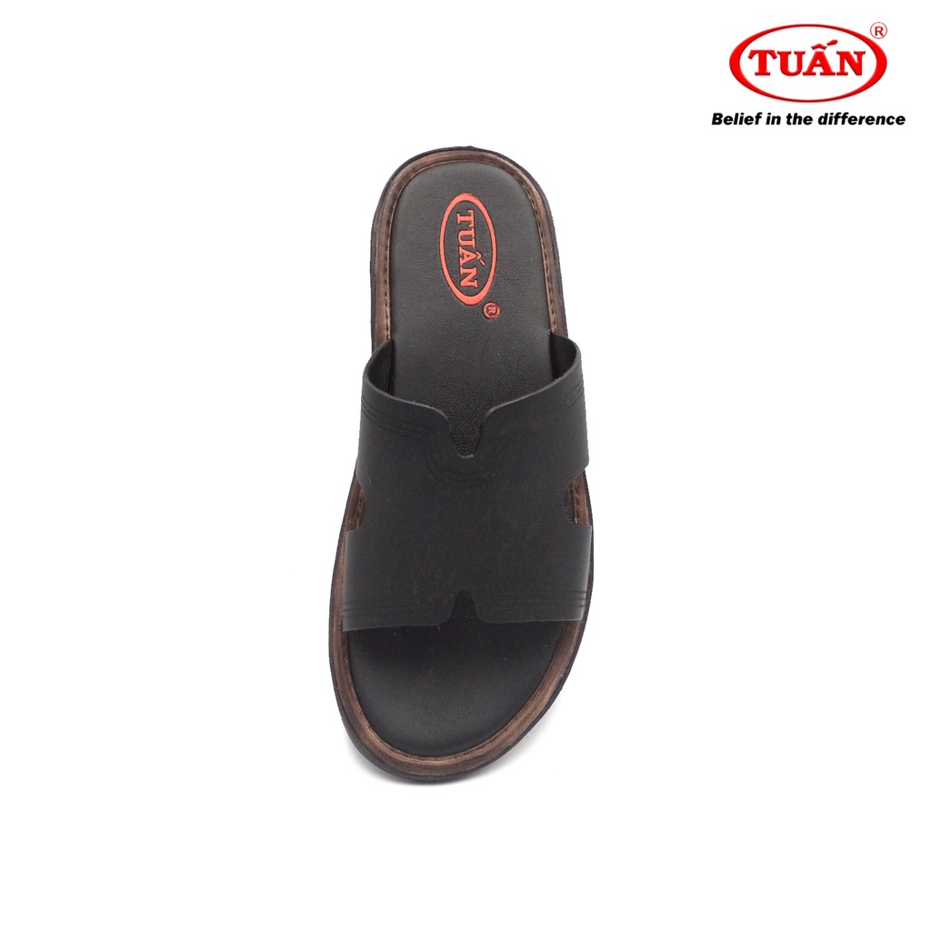 Dép da nam quai bảng ngang da bò tự nhiên thương hiệu Tuấn DXHU-83G