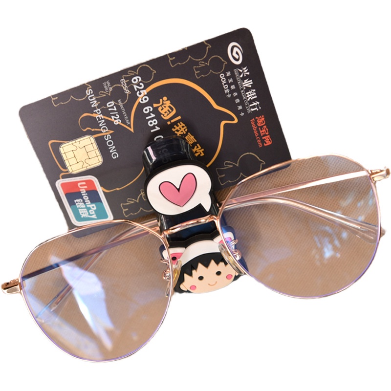 [Mới]🥰】Kẹp Cố Định Mắt Kính Hình Mickey Minnie Doraemon Bằng ABS Tiện Dụng Cho Xe Hơi