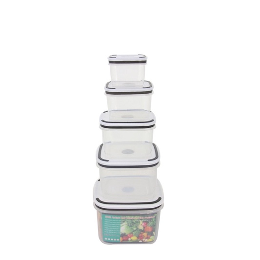 SET 5 HỘP ĐỰNG THỰC PHẨM ĐỂ TỦ LẠNH CÓ NẮP ĐẬY HÚT CHÂN KHÔNG