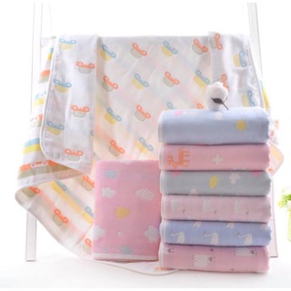 Chăn cotton xô 6 lớp 2 mặt họa tiết hàng cao cấp cho bé từ sơ sinh và trẻ nhỏ