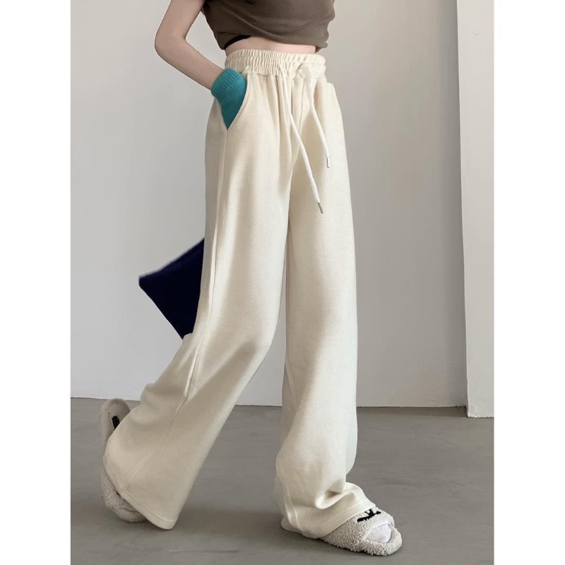 Quần Thể Thao Ống Rộng Lưng Cao Dây Rút Mẫu Mới Cho Nữ