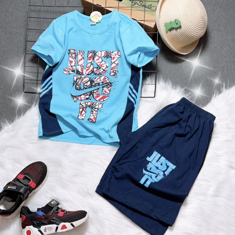 Bộ bé trai tay ngắn quần ngố size đại thun cotton 4 chiều