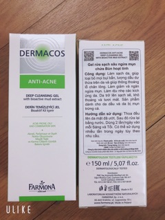 Gel rửa mặt FARMONA DẺMACOS da mụn, da dầu