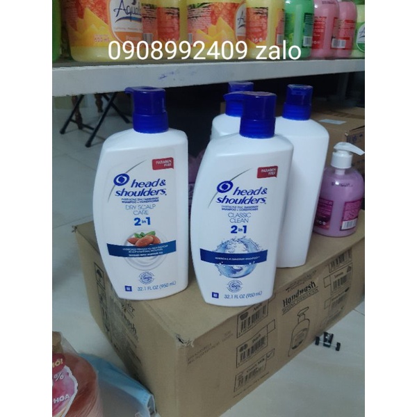 DẦU GỘI HEAD &amp; SHOULDERS 2 IN 1 CLASSIC CLEAN 950ml date2023