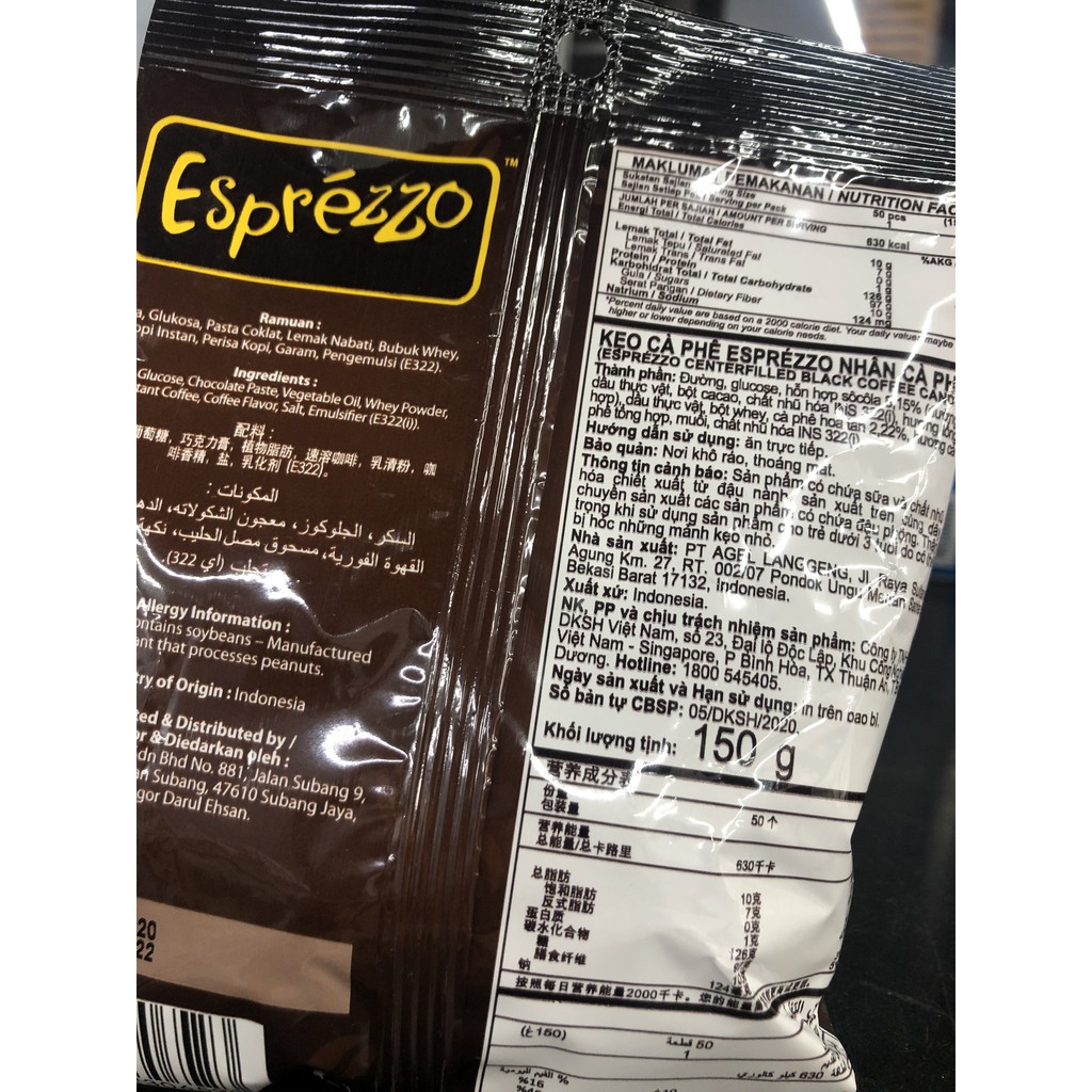 Kẹo cà phê Esprezzo black coffee 165g - 1035834