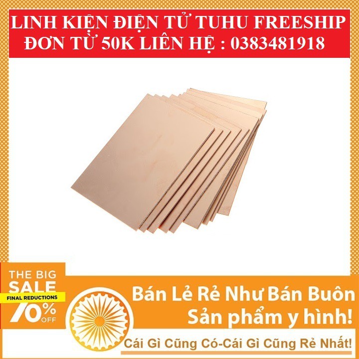 Phíp đồng PCB thuỷ tinh môt mặt linh kiện tuhu