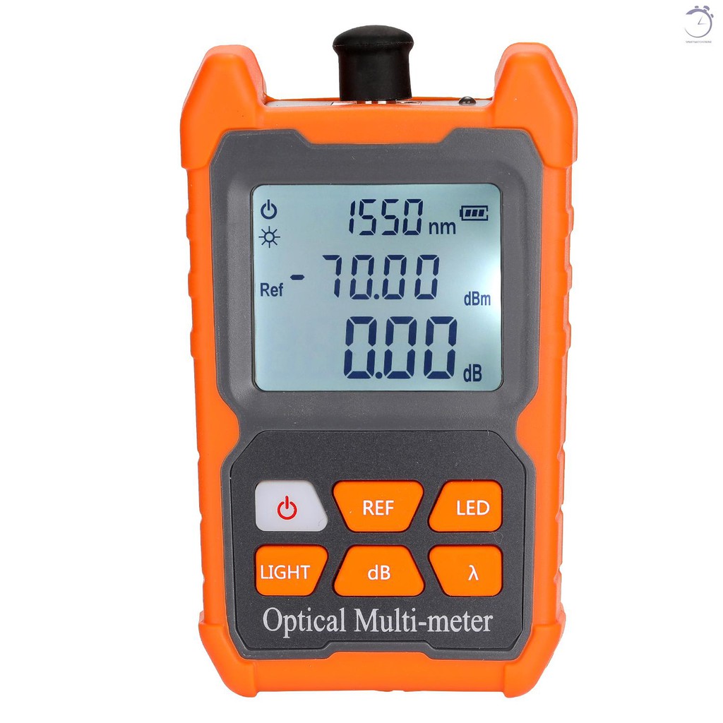 Máy đo công suất quang mini cầm tay 8 bước sóng kiểm tra cáp quang FTTH có đèn LED Optical power meter High-precision optical fiber tester Optical attenuation tester Timed shutdown Optical power meter New optical power