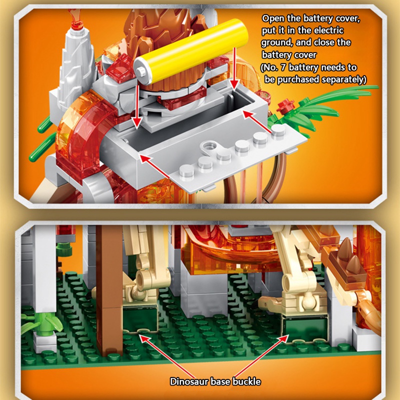 Bộ 535 mảnh đồ chơi lắp ráp SLUBAN minecraft hình ngôi nhà cây xanh phong cách Jurassic độc đáo sáng tạo