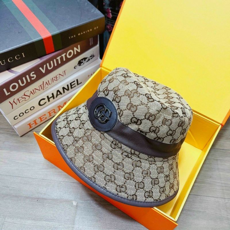 NÓN GU"CCI VIỀN DA