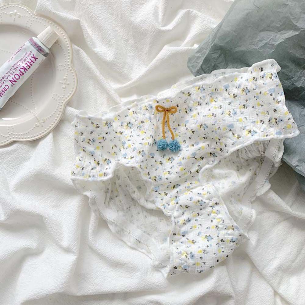 Quần Lót Cotton Lưng Vừa Phối Lưới Phong Cách Lolita Ngọt Ngào Thời Trang Cho Nữ