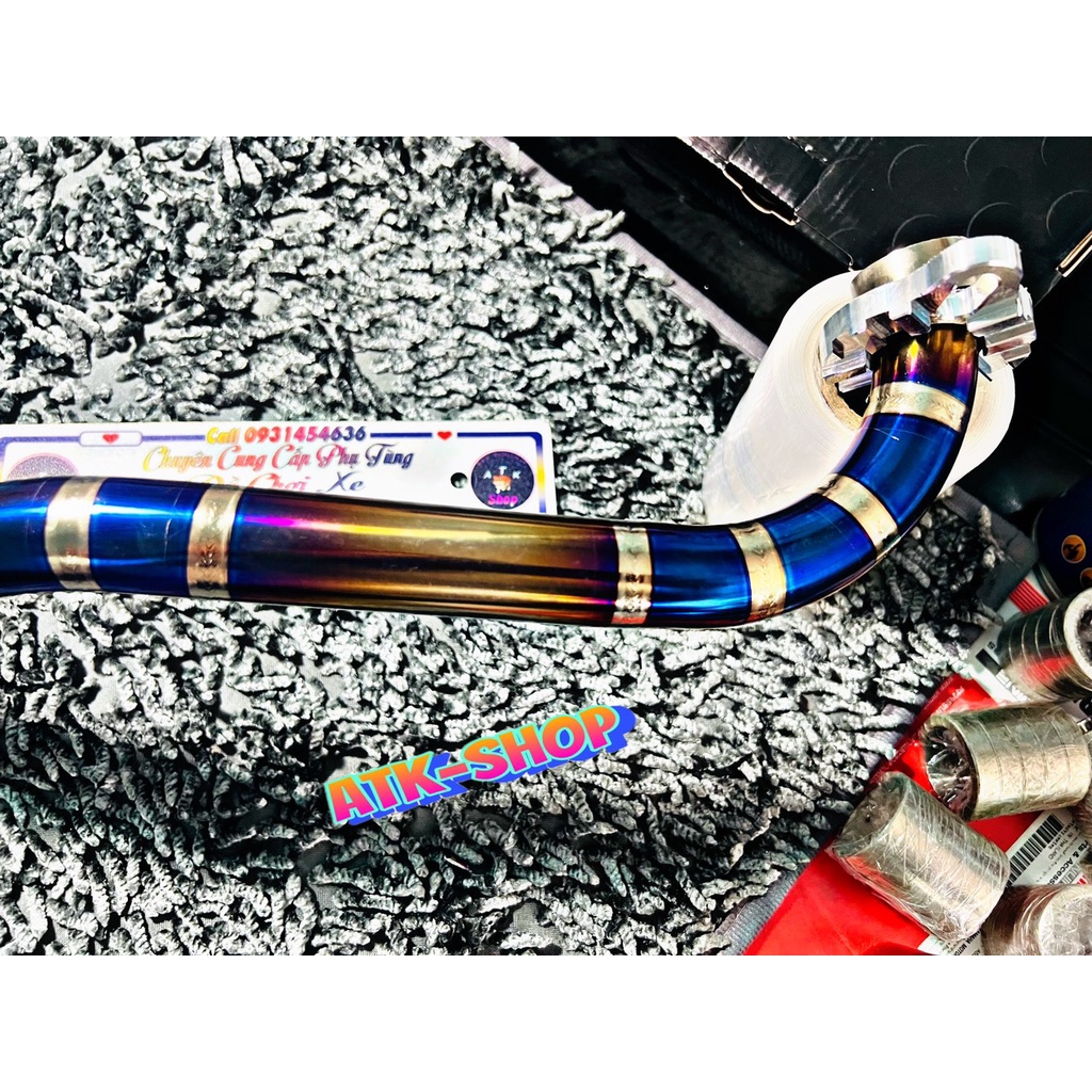 Cổ pô Titanium 100% dành cho xe Wave alpha 110cc chuẩn từng cm