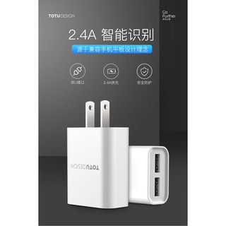 Củ Sạc 2 cổng USB 2.4A hãng TOTU Design