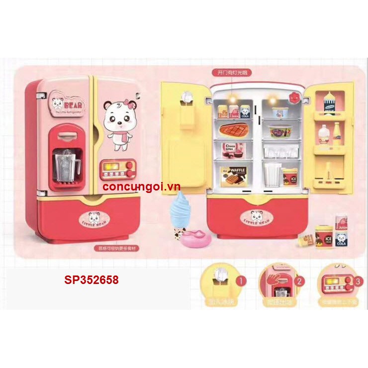 Hộp tủ lạnh pin con gấu, kem, bánh bao, A6680 - SP352658