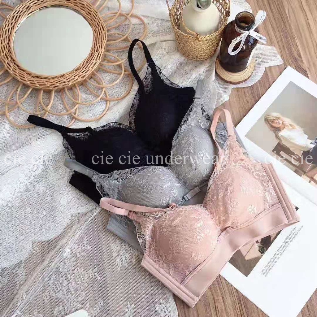 Áo lót ren không gọng đệm dày 4cm ôm nâng đẩy ngực tốt 2993