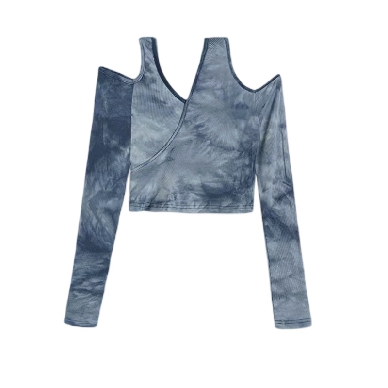 Áo Thun Lửng Tay Dài Nhuộm Màu Thời Trang Mùa Hè Mới Cho Nữ