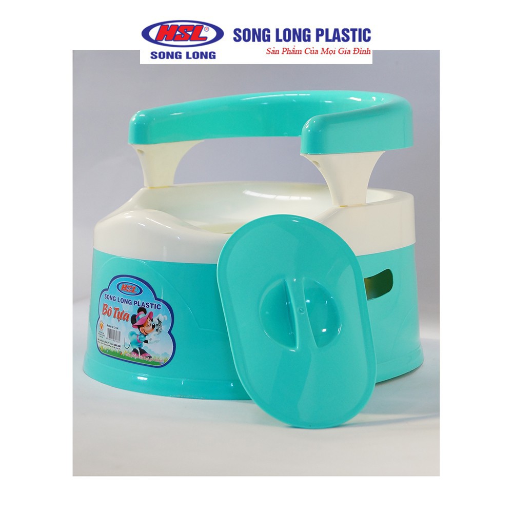 Bô vệ sinh tựa lưng có nắp đậy Song Long Plastic cho bé từ 12 tháng - HV Store 068