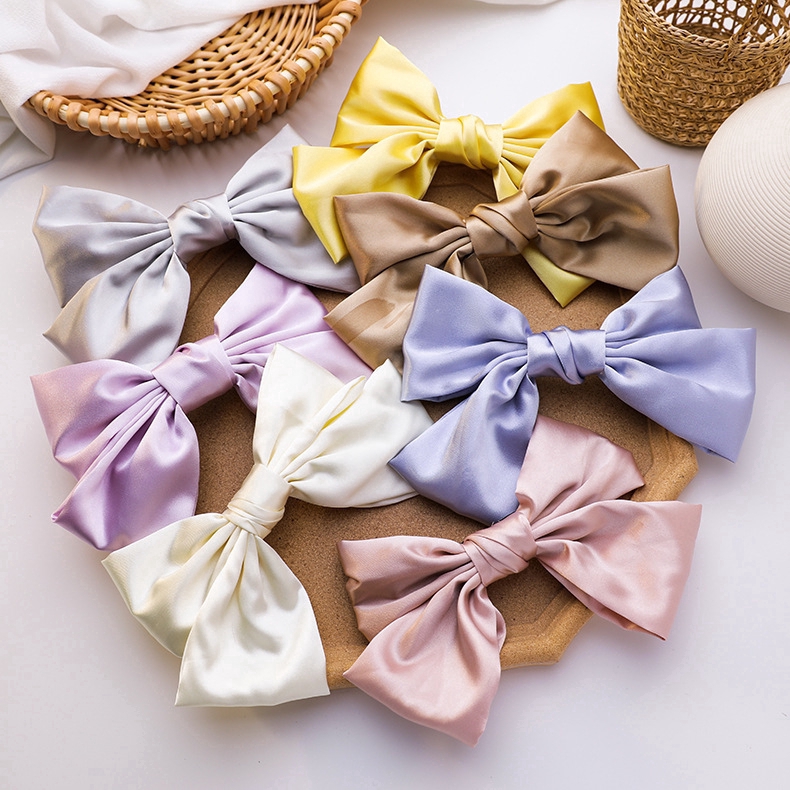 Kẹp Tóc Hình Nơ Màu Sắc Ngọt Ngào Phong Cách Hàn Quốc Dễ Thương Cho Nữ