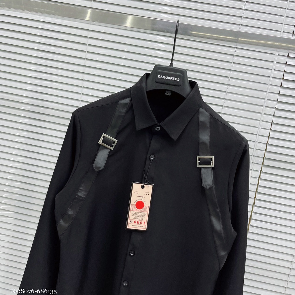 Áo Sơ Mi Nam Họa Tiết Dây Quai Ở Vai Cực Chất - Áo Sơ Mi Cao Cấp Dành Cho Nam DT FASHION MENWEAR