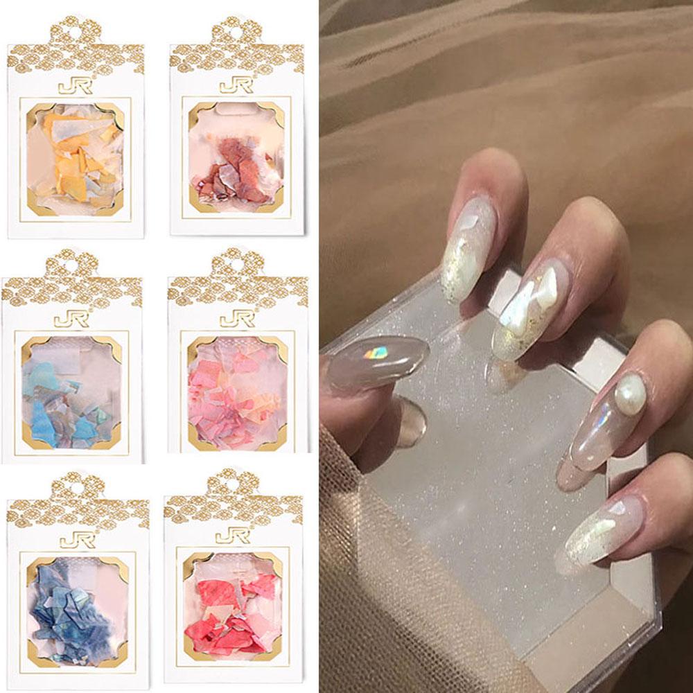 AROMA Lát Vỏ Sò Lấp Lánh Tự Nhiên Đầy Màu Sắc Abalone Trang Trí Móng Tay