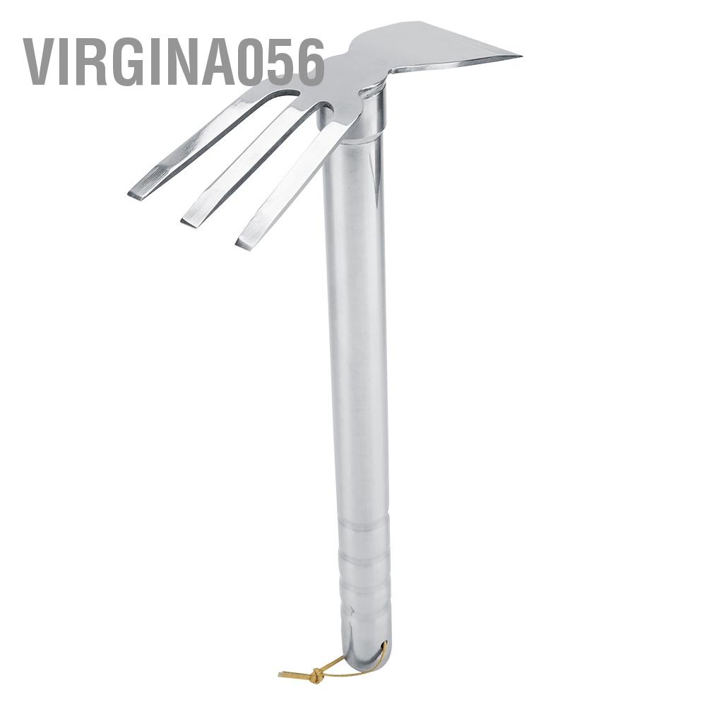 Virgina056 Steel Mini Rake Rubber Handle Short Claw Cultivator Garden Tool Outdoor